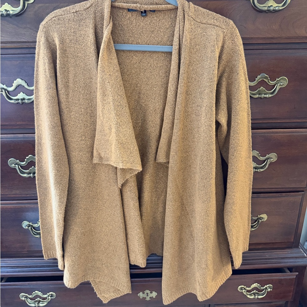 Elegant Open Front Cardigan Sweater - Brown